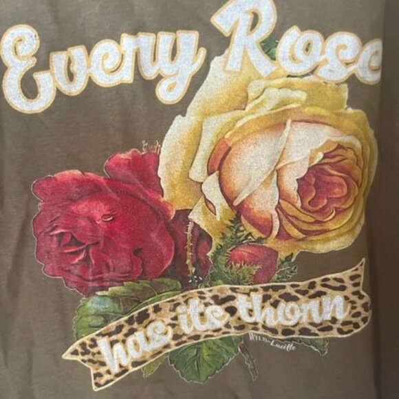 Wild Lucille "Every Rose Has Its Thorn" Women's Racerback Tank Top rock green - Picture 2 of 5